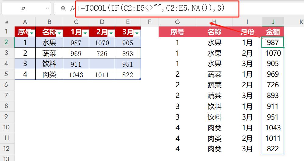 TOCOL函数太神了，1 个公式搞定Excel逆透视！-爱办网