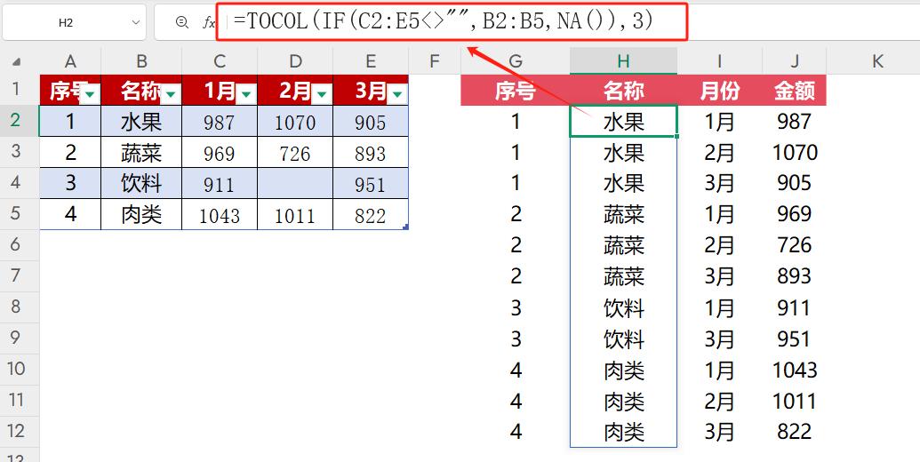 TOCOL函数太神了，1 个公式搞定Excel逆透视！-爱办网